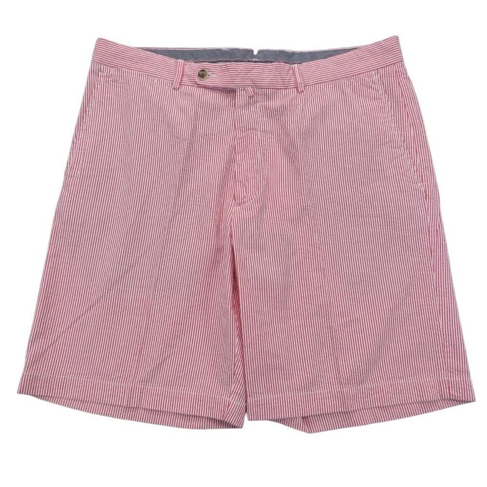 Peter Millar Stripe Seersucker Red White Men's Striped Short 38